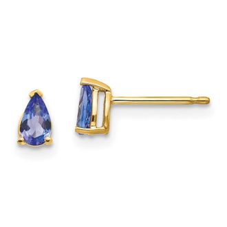 Diamond2Deal 14k Yellow Gold Tanzanite Earrings