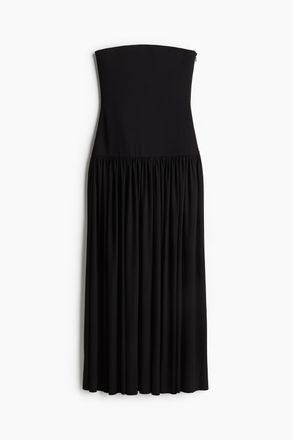 H&M Langes Bandeaukleid - Schwarz