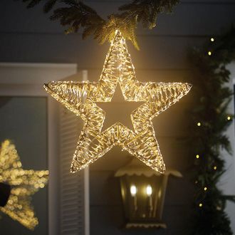 Ballard Designs Gold Foil Micro LED Hanging Star - Ballard Designs