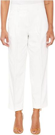 Michael Kors Witte Geplooide Enkelbroek Mr 430Ncatq - Dames - Slim Fit Broeken - Wit - 3XS - Broeken