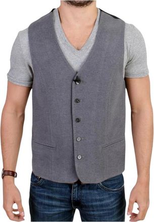 Costume National Vests, male, Gray, Size: M Gray Casual Vest Italian Elegance