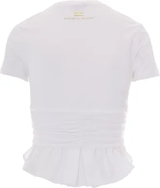 Elisabetta Franchi Womens T-Shirt Gioiello Chalk Cotton Top