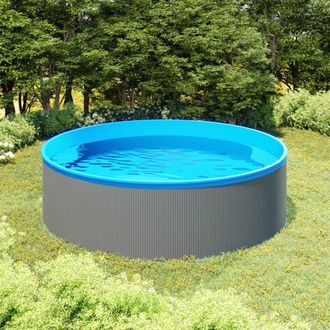 vidaXL Vidaxl - Piscina De Chapoteo Gris 350x90 Cm
