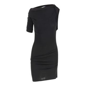Jacquemus Drapeado Mini Jurk - Dames - Korte kleedjes - Zwart - XS - Polyester - Kleedjes