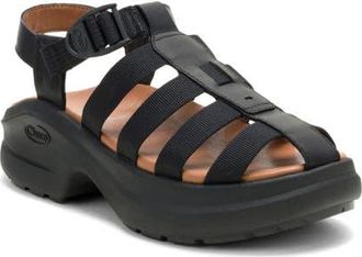 Chaco Cushform Fisherman Sandal in Black at Nordstrom, Size 10