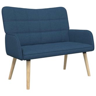 vidaXL Sof&aacute; De 2 Plazas Azul 115 X 61 X 87 Cm Tela Vidaxl