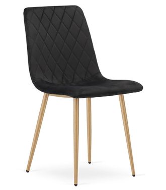 OEM Silla Turin - Terciopelo Negro / Patas Color Madera X 1