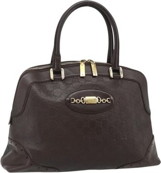 Gucci Guccissima Shoulder Bag Brown Canvas Handbag (Pre-Owned)