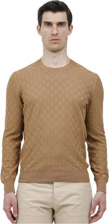 Gran Sasso Rondgebreide Top met Ronde Hals - Heren - Ronde hals truien - Bruin - M - Truien & Vesten
