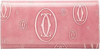 Cartier Pre-owned Wallets, female, Pink, Size: ONE SIZE Pre-owned Happy Birthday Enamel Long Wallet