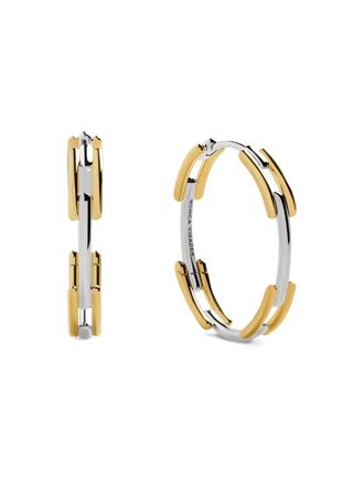 Monica Vinader GP Signature mixed-metal hoop earrings - women - 18kt Gold Vermeil/Recycled Sterling Silver - One Size