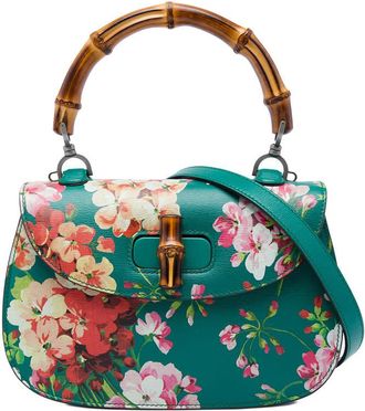 Gucci Pre-owned Gucci Medium Calfskin Blooms Bamboo Top Handle Bag Ladies FIDW6OEVBMDH3QF8