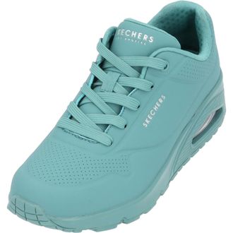 Skechers Womens Uno Stand on Air Sneaker, Teal Durabuck Mesh, 6.5 UK