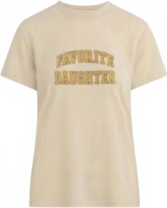 Favorite Daughter Womens The Collegiate Classic Tee In Stone/dijon