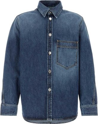 Givenchy Dark Blue Solid Denim Shirt