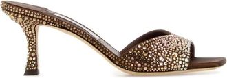 Jimmy Choo London Skye 70 Mules - Dames - Muiltjes - Bruin - 39 EU - Leer - Schoenen