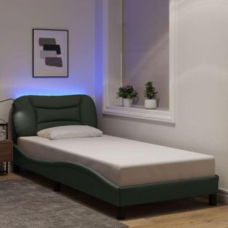vidaXL Vidaxl - Giroletto con led senza Materasso Grigio Scuro 90x200cm Tessuto