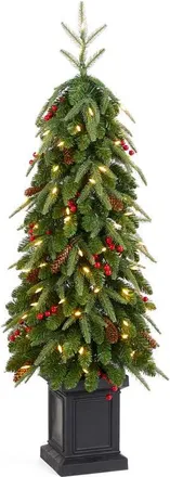 Glitzhome 4ft Pre-lit Artificial Christmas Porch Tree with 100 Warm White Lights in Green at Nordstrom