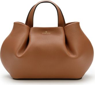 La Portegna Isabela Shoulder Bag Sculpted From Full Grain Leather in Brown at Nordstrom