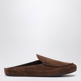 Vinny&rsquo;s Donnie mules in brown suede leather