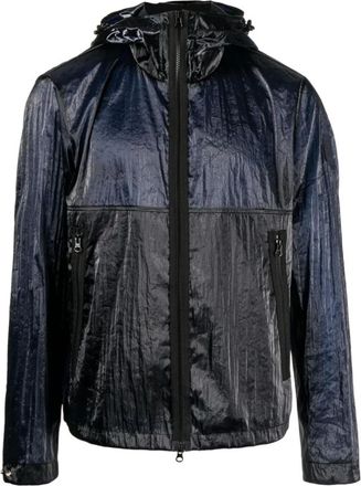 Paul & Shark Light Jackets, male, Blue, XL, Navy Blue Lightweight Color-Block Jacket