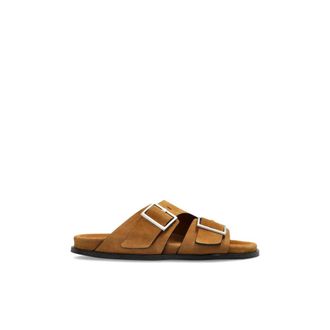 Alohas Sliders, female, Brown, Size: 11 US Alba Leather Slides
