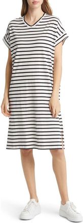 Masai Nabila Stripe Cotton T-Shirt Dress in Black at Nordstrom Rack, Size X-Large