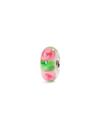 Trollbeads Womens Rose Glass Bead Charm In Pink/ Green
