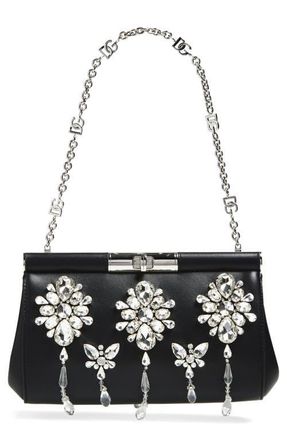 Dolce & Gabbana Marlene Crystal Shoulder Bag in 80999 Nero at Nordstrom