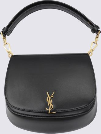 Saint Laurent Black Leather Voltaire Top Handle Bag