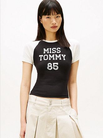 Tommy Hilfiger Camiseta slim con logo y mangas ragl&aacute;n