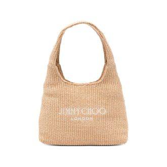 Jimmy Choo London Beach Diamond Logo-embroidered Shoulder Bag