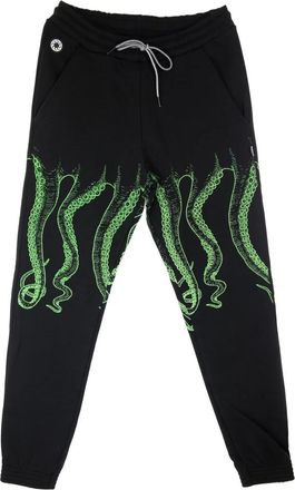 Octopus Zwarte lichtgewicht trainingspakbroek met octopusprint - Heren - Sweatpants - Zwart - L - Katoen - Broeken