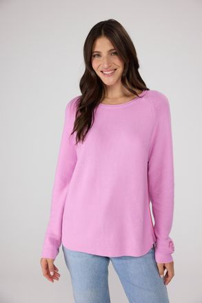 Lieblingsst&uuml;ck Strickpullover LIEBLINGSST&Uuml;CK AilaniL, Damen, Gr. 48, rosa (fresh rose), Strick, Obermaterial: 100% Baumwolle, clean, unifarben, figurumspielend h&uuml;ftl