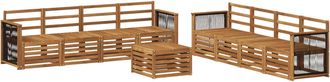 vidaXL Conjunto De Sof&aacute;s De Exterior 9 Uds. Natural Vidaxl