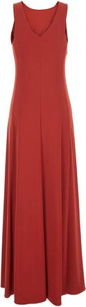 Max Mara Womens Long Dress Pania Red Viscose