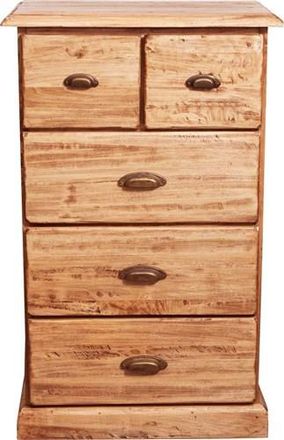 Biscottini International Cajonera Country De Madera Maciza De Tilo Acabado Con Efecto Natural 63x41x100 Cm