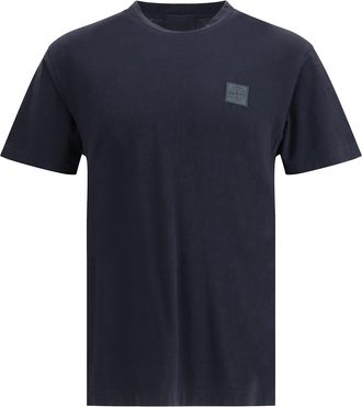 Stone Island Crew-neck T-shirt With Monochrome Compass Logo