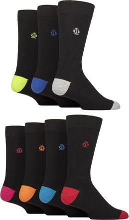 Jeff Banks Mens Plain Recycled Cotton Socks Pack of 7 (UK, Numeric, 7, 11, Regular, Regular, Heel/Toe Black)