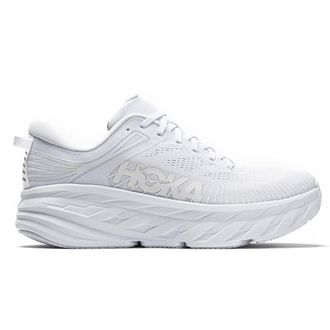 Hoka One One Hoka Bondi 7 Textile Synthetic Mens Lace Up Trainers - White - Size:UK 10.5
