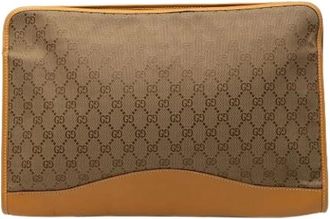 Gucci Pre-owned Clutches, female, Brown, Size: ONE SIZE Pre-owned Canvas Clutch