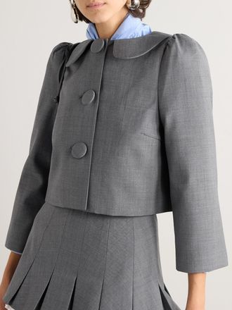 CRAZE Blazers Courts Formels Pour Femmes, Veste De Costume Unie, Hauts Courts à Col à Manches