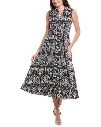 Badgley Mischka Embroidered Midi Dress