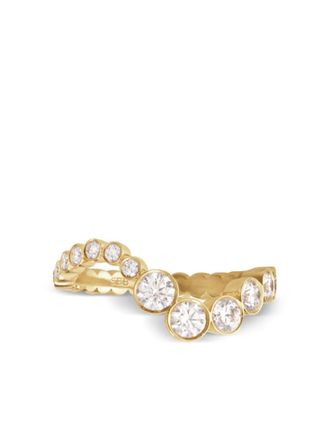 Sophie Bille Brahe 18kt gerecycled geelgouden Ensemble Ocean ring met diamant