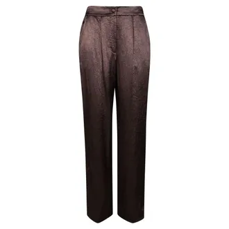 Liu Jo Straight Trousers, female, Brown, Size: XS Pantalone Coulisse