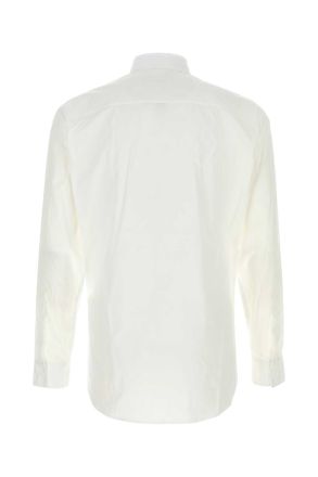 Dsquared2 Mens White Stretch Poplin Shirt Exterior: Cotton Elastane Camicie