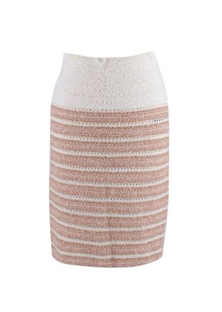 Balmain Genoux Metallic Striped Tweed Skirt Size XS