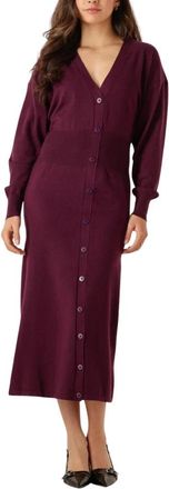 Ydence Gebreide Jurk Claudia - Dames - Kleedjes - Rood - L - Nylon - Kleedjes