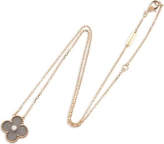 Van Cleef & Arpels Collana Alhambra Obsidian in oro rosa 18 carati con diamanti