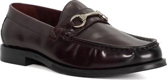 Dune London Mens SIMMI Leather Square Toe Loafers Size UK 11 Flat Heel Brown